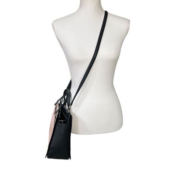 Kate Spade Laurel Way Reese Saffiano Leather Blush Pink Black Crossbody - Picture 2 of 16